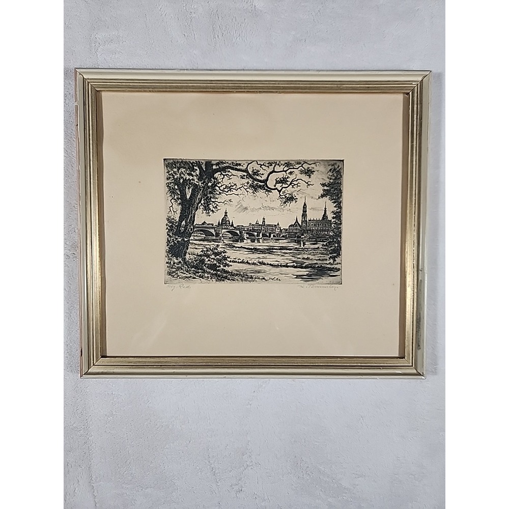Dresden, Germany 1930s Era Print By Karl Timmler. Autographed. Pre WW‎ II.